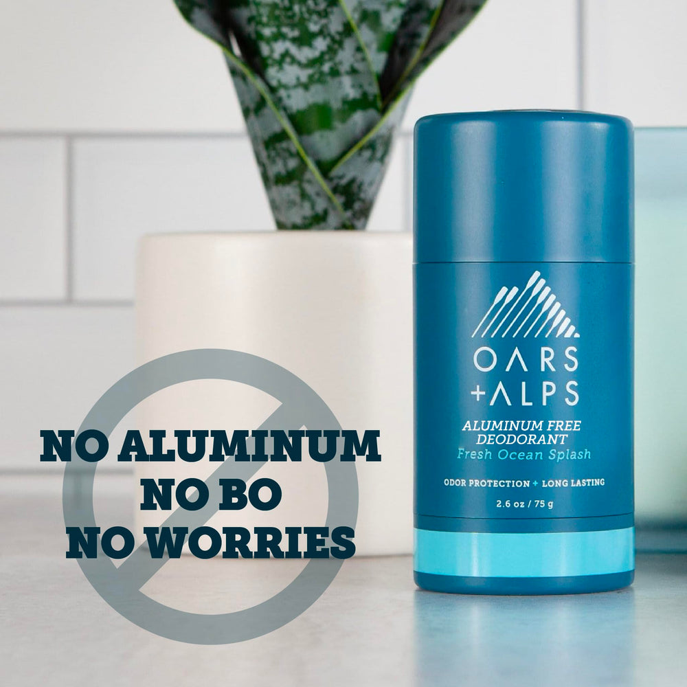 Oars + Alps ingredient label close-up listing free-from claims for sensitive skin