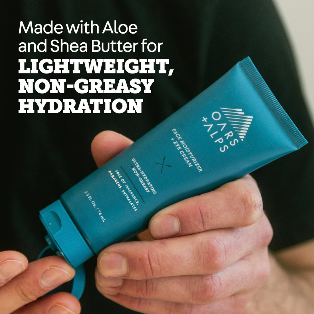 Oars + Alps application under eye showing gentle hydration benefit