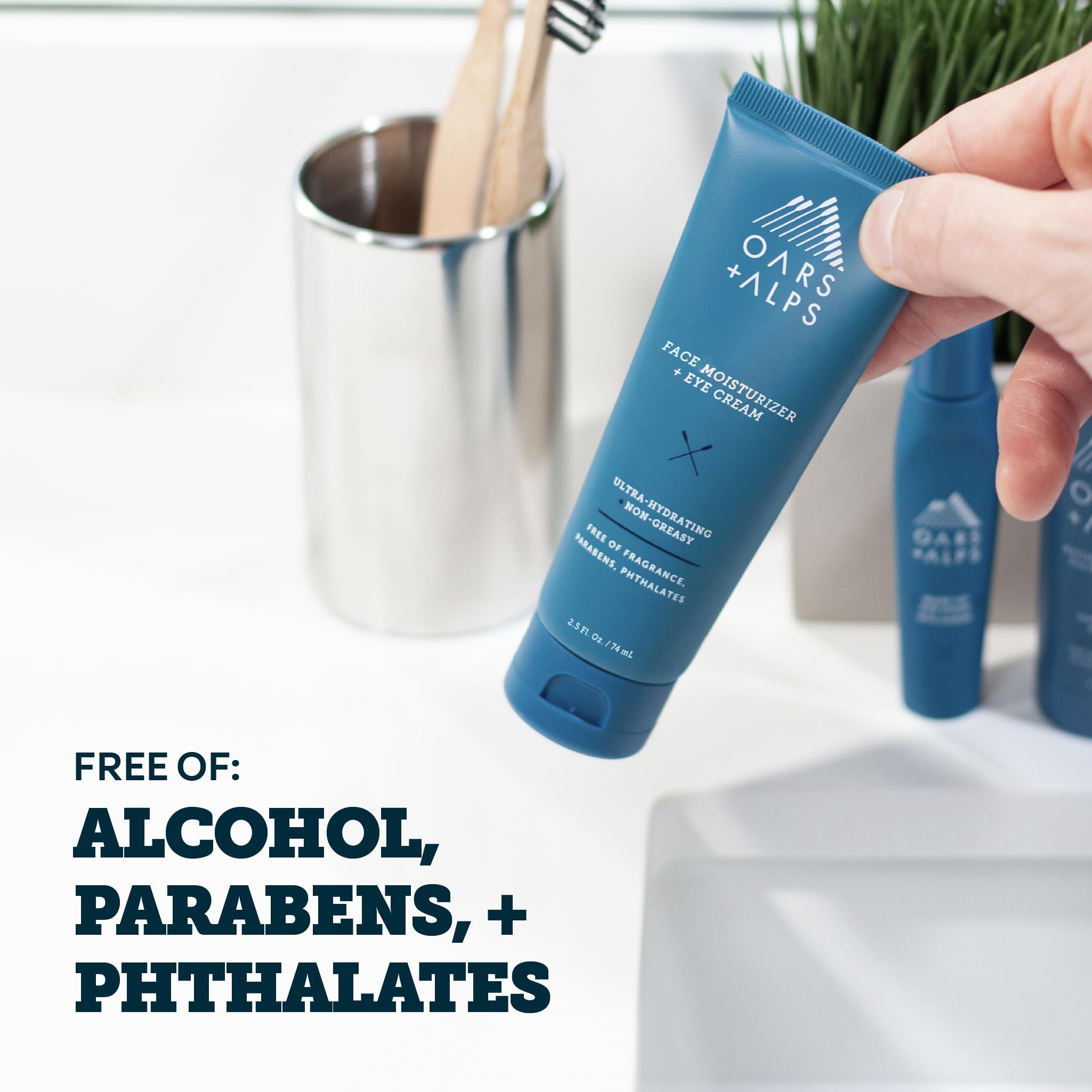 Oars + Alps cream spreading on skin illustrating deep hydration benefit
