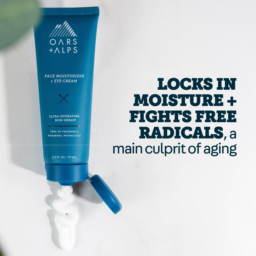 Oars + Alps tube in palm showing travel-friendly TSA approved size