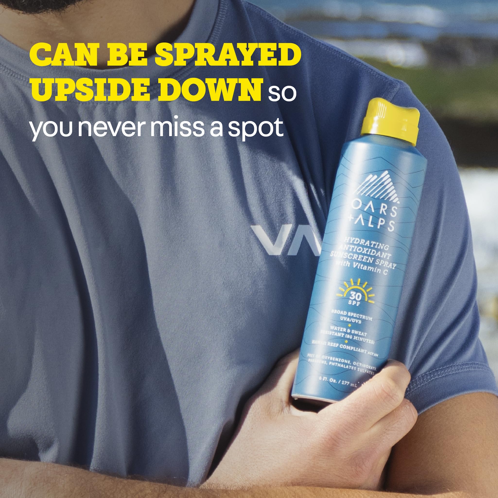 Oars + Alps recyclable non-aerosol can showing eco-friendly packaging benefit