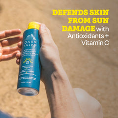 Oars + Alps side label with ingredients highlighting antioxidants and hydration