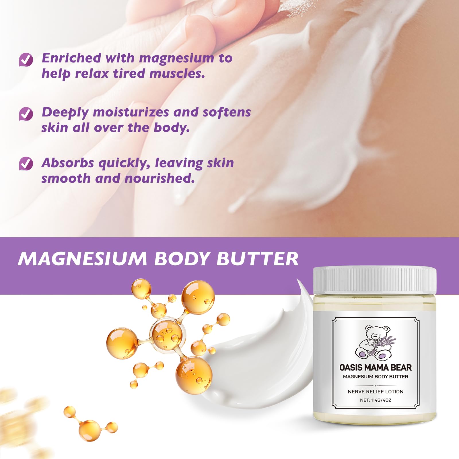 OASIS MAMA BEAR applied to feet demonstrating soothing coverage and easy layering under socks