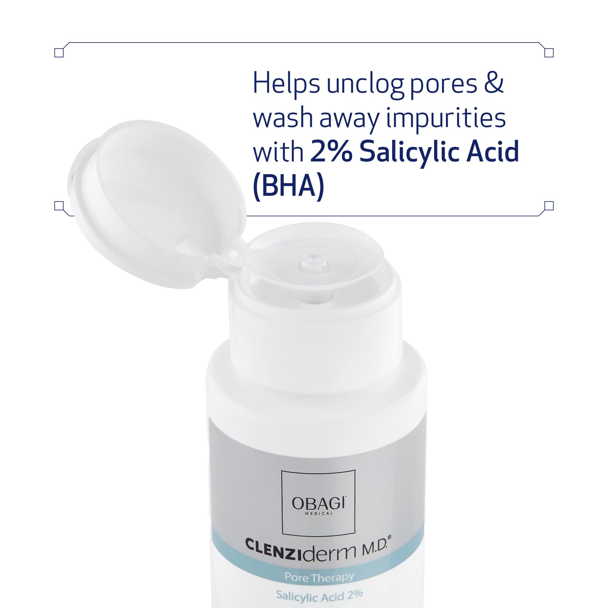 Obagi cleanser pump creating foam to lift oil and makeup gently