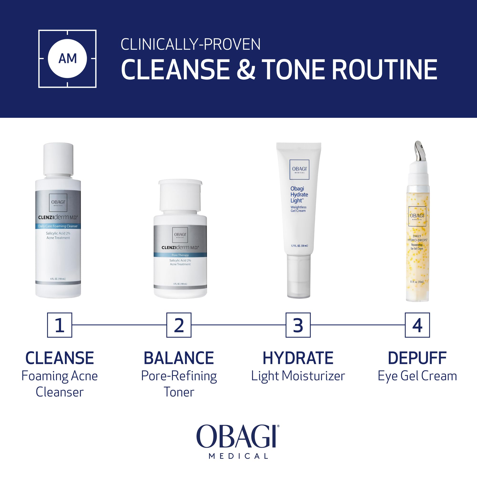 Close-up of Obagi toner label showing ingredient focus and clarity
