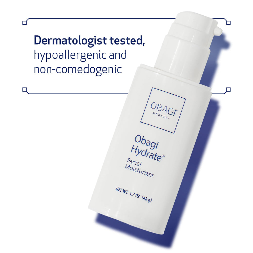Obagi Hydrate open jar close-up showing smooth cream texture for easy absorption