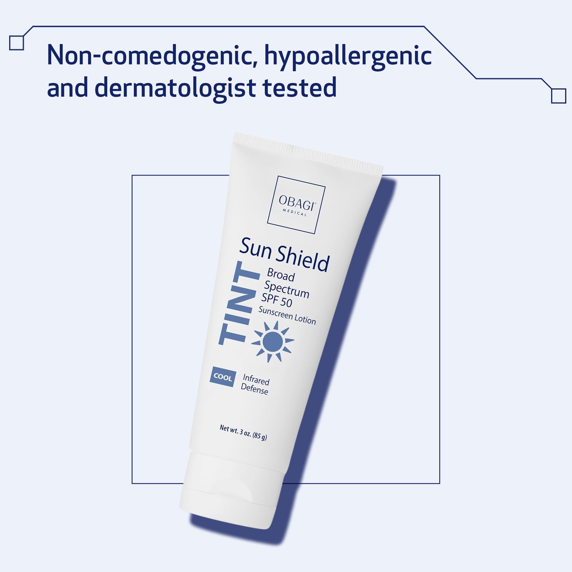 Obagi Medical tube label highlighting broad spectrum and IR defense benefit