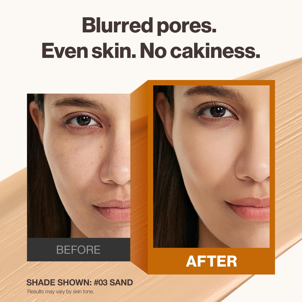OBgE swatch on hand applied to show blendability and immediate pore-blurring