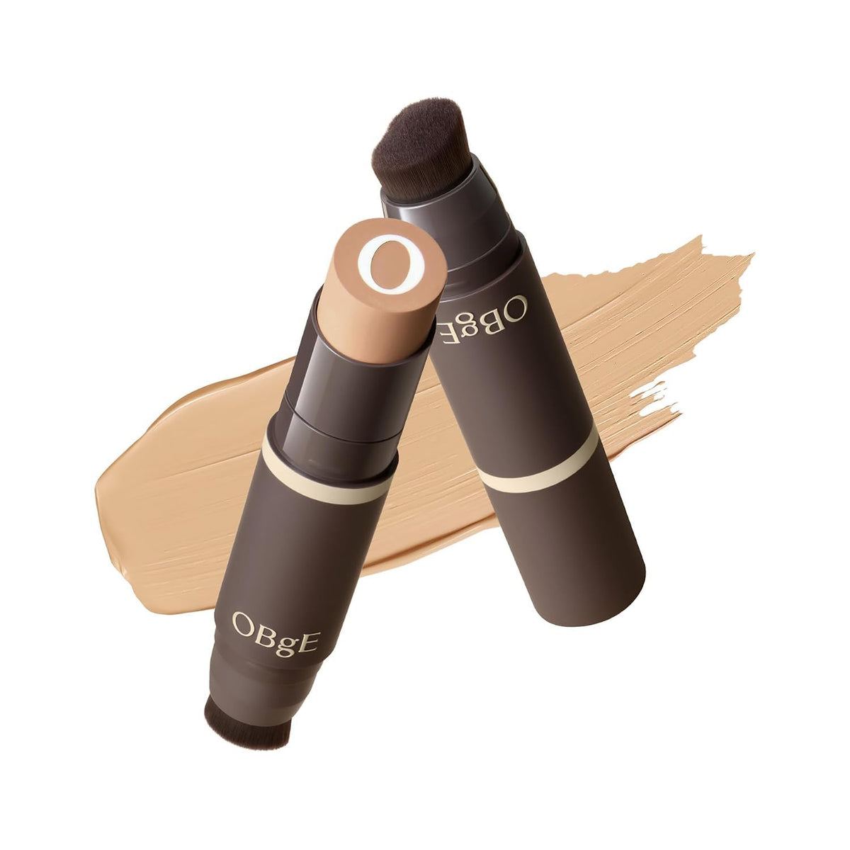 OBgE foundation stick front packaging showing product and shade for natural coverage