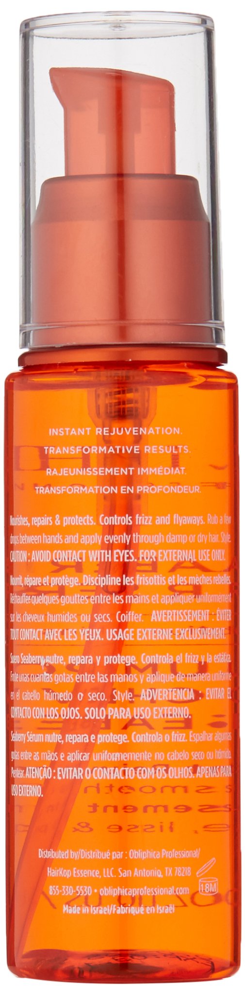 Obliphica Professional bottle in hand for size comparison showing travel-friendly 2.2 fl oz convenience