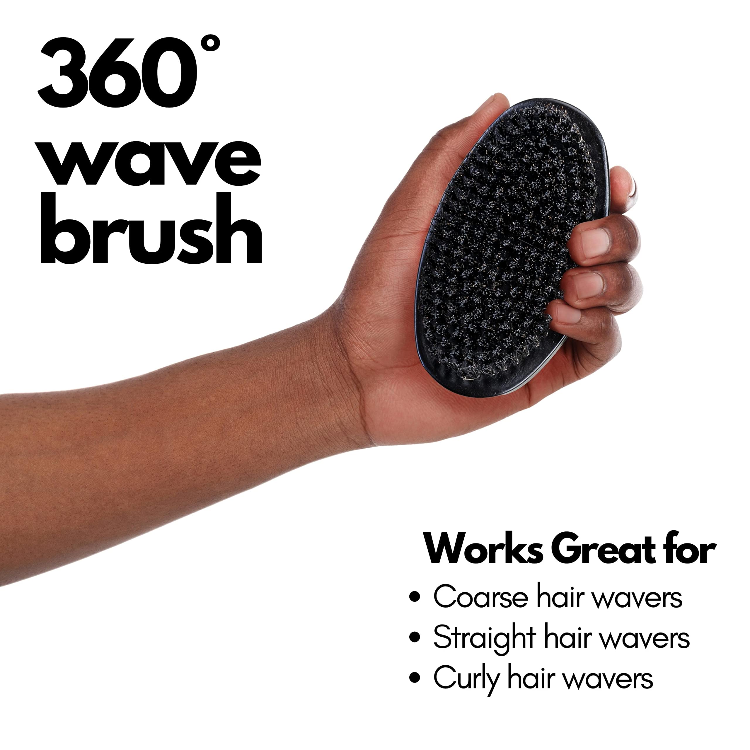 Ocean View brush held in palm demonstrating thumb indentations for comfortable grip