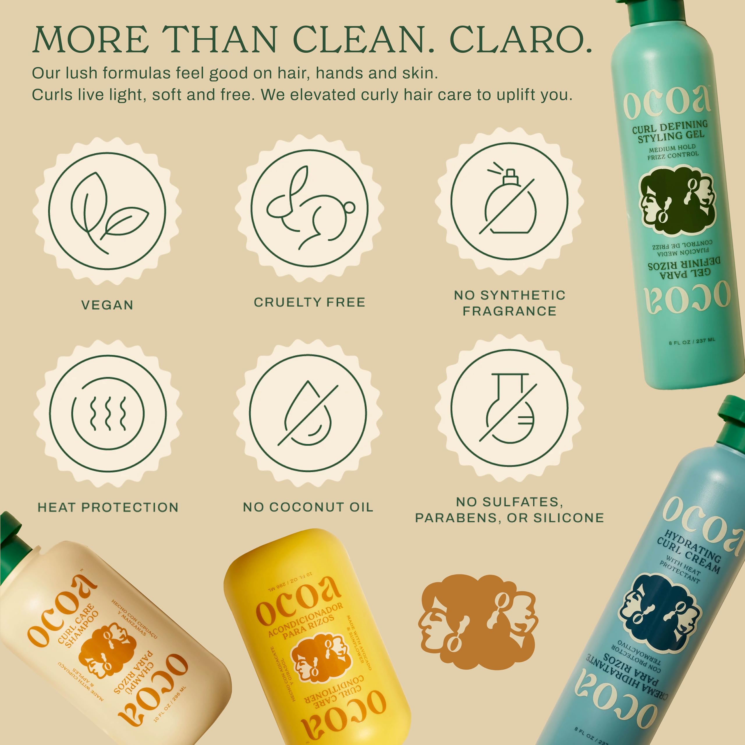 OCOA bottle next to hand showing 10 fl oz size and scale