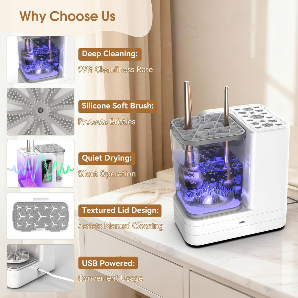 OctHope included USB cable and reusable sponge pads for versatile cleaning options