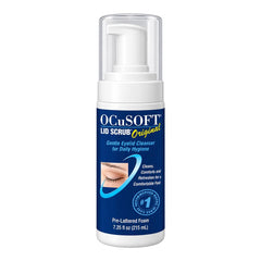 OCuSOFT front pump bottle showing convenient foam dispenser and clear branding