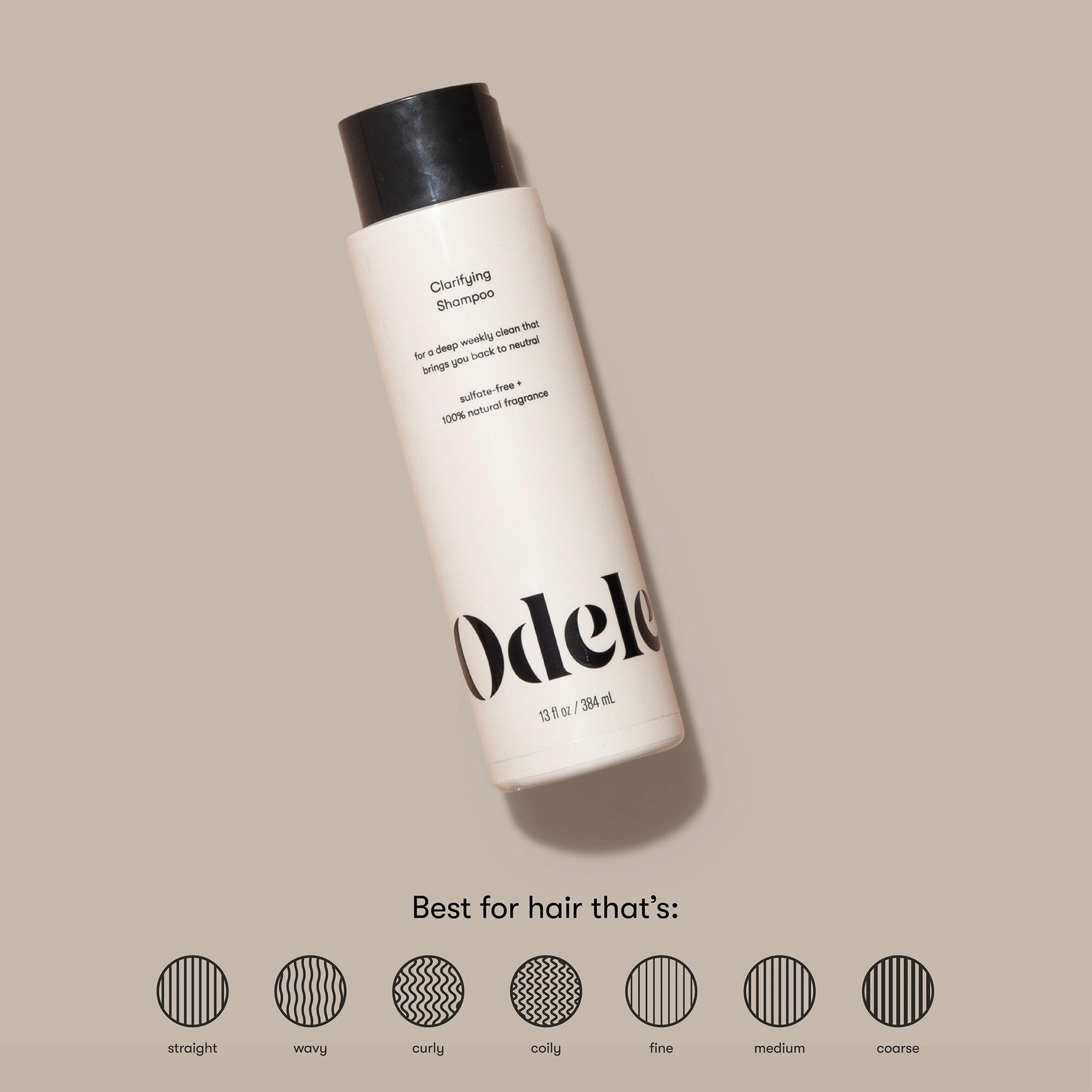 Odele clarifying shampoo creamy foam texture closeup showing gentle lather