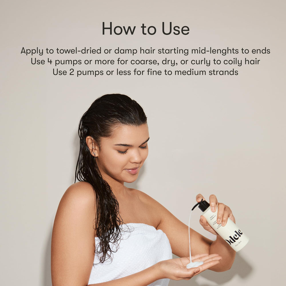 Odele leave-in held in hand showing true size and travel-friendly benefit