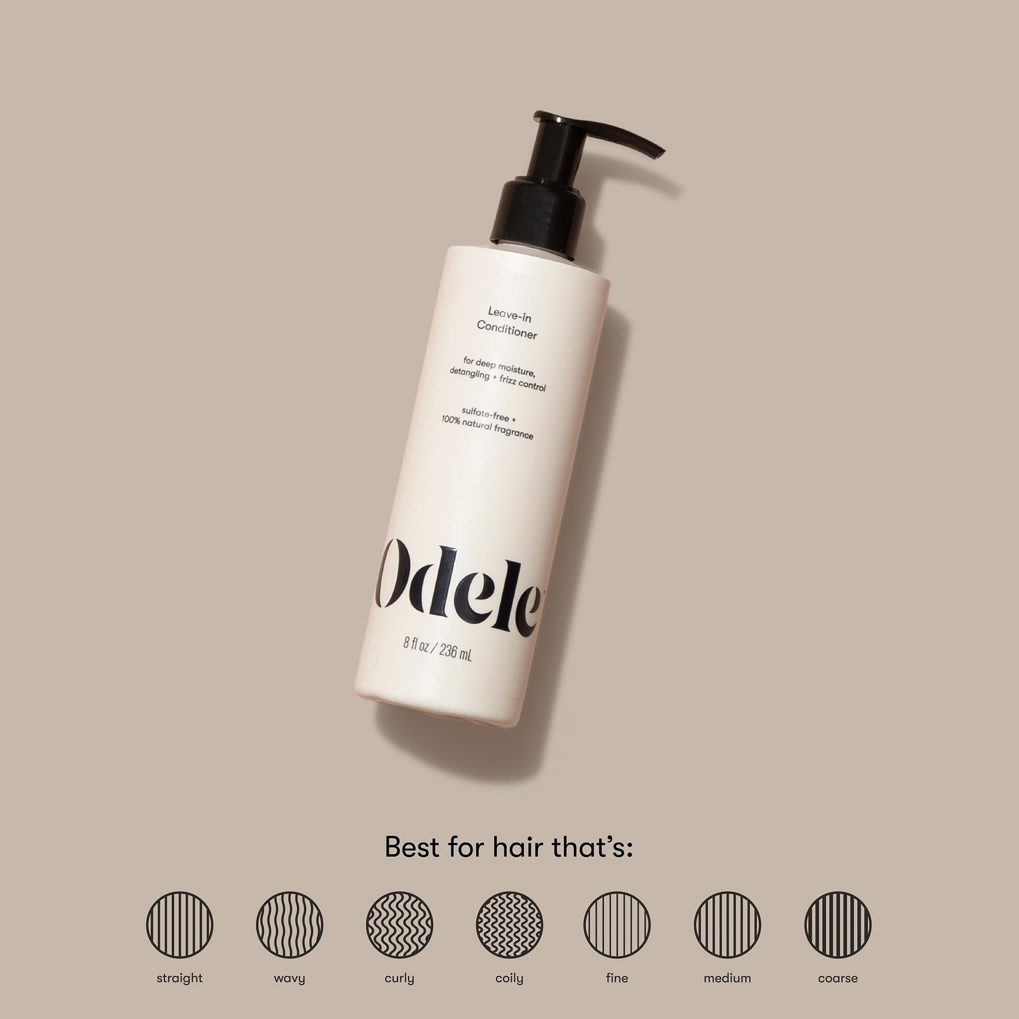 Odele leave-in texture on palm demonstrating lightweight spreadability