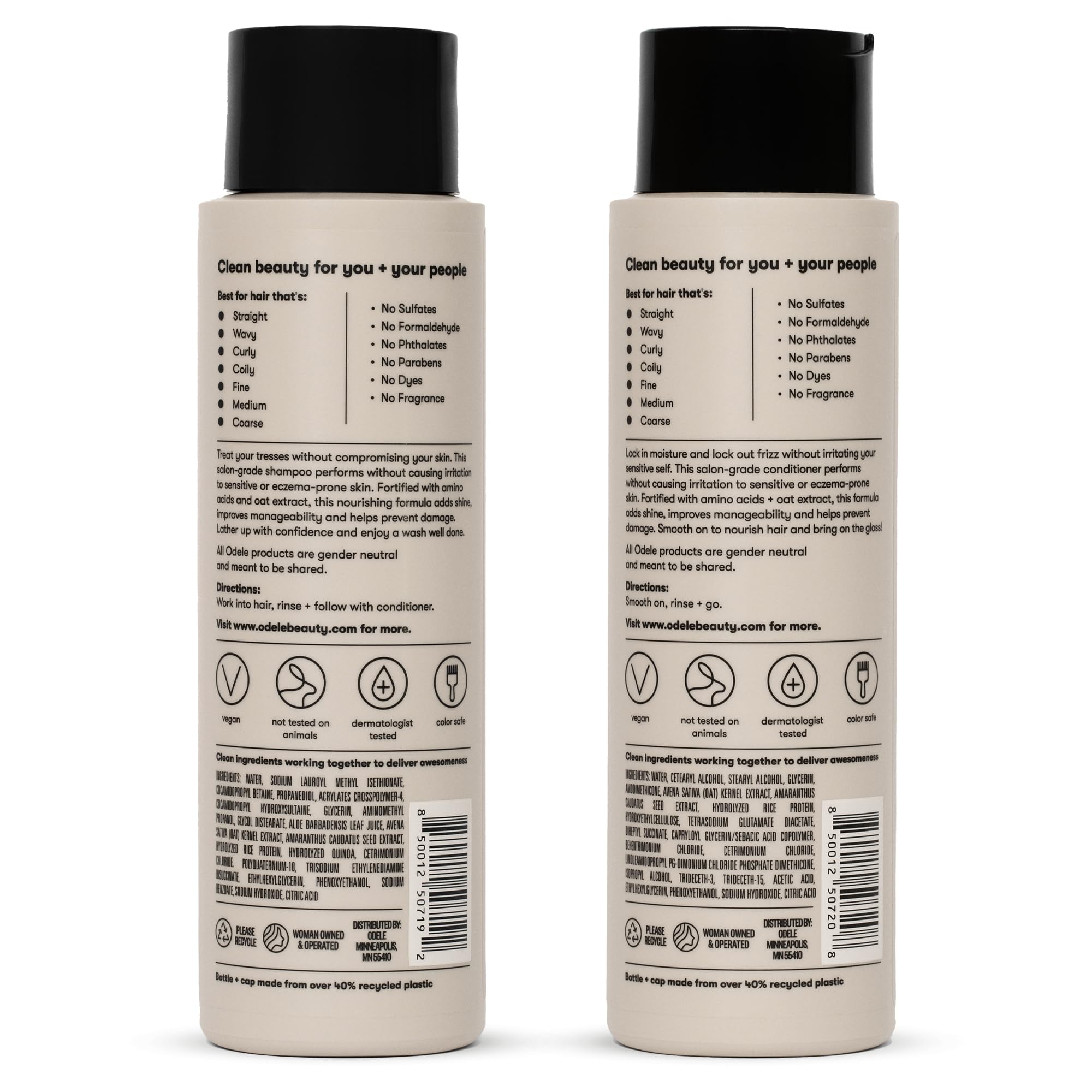 Odele on bathroom shelf in lifestyle scene, conveys clean, sensitive-friendly routine