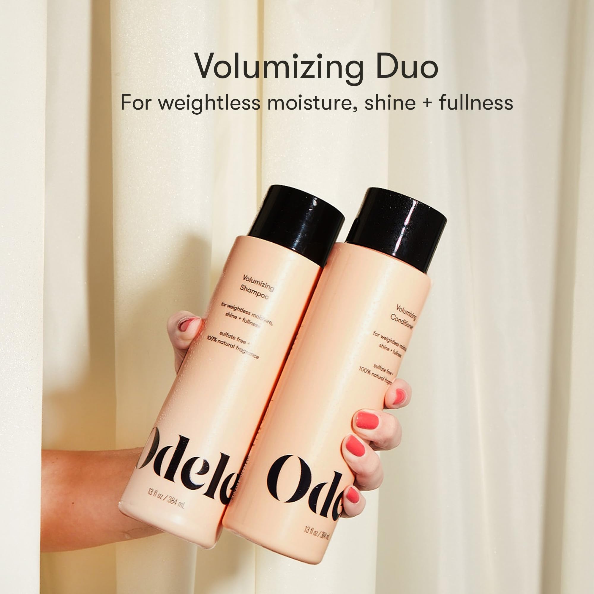 Odele shampoo label close-up highlighting sulfate-free, color-safe formula