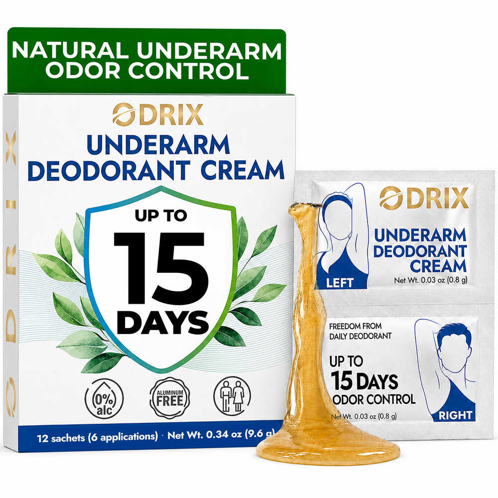 Odrix front packaging showing 12 sachets and travel convenience benefit
