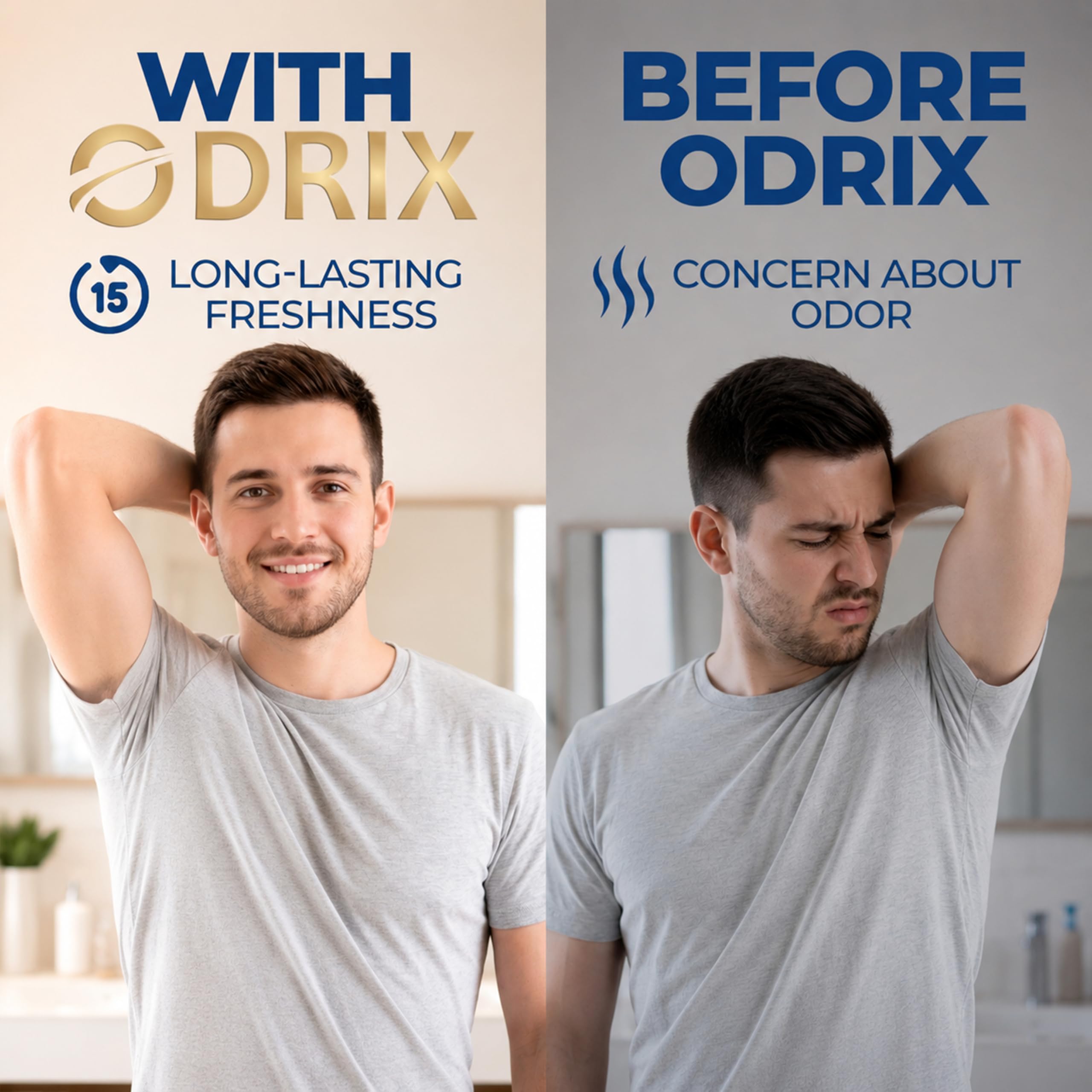 Close view of Odrix ingredients label highlighting aluminum-free formula benefit