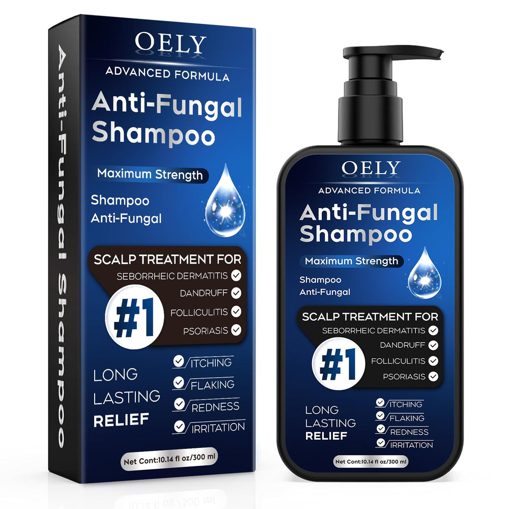 oely front packaging showing bottle and brand, clear antifungal benefit