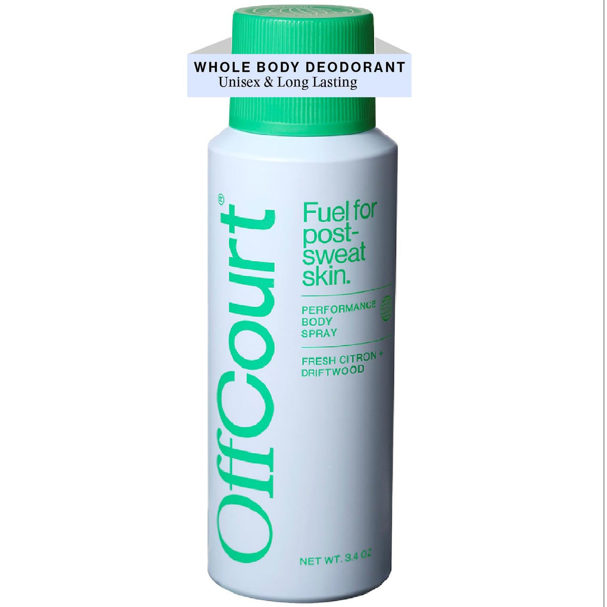 OffCourt front packaging showing Fresh Citron & Driftwood for confident freshness