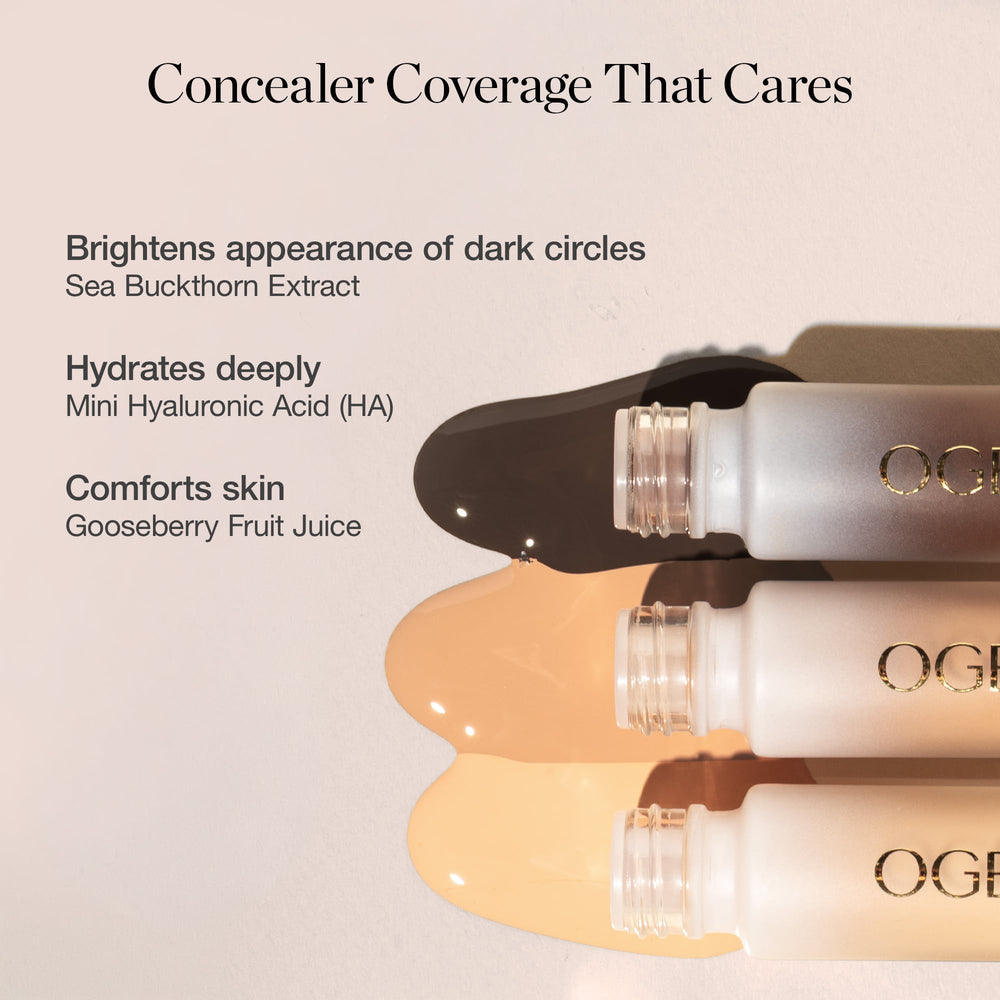 Ogee concealer before and after under-eye comparison showing brightening effect