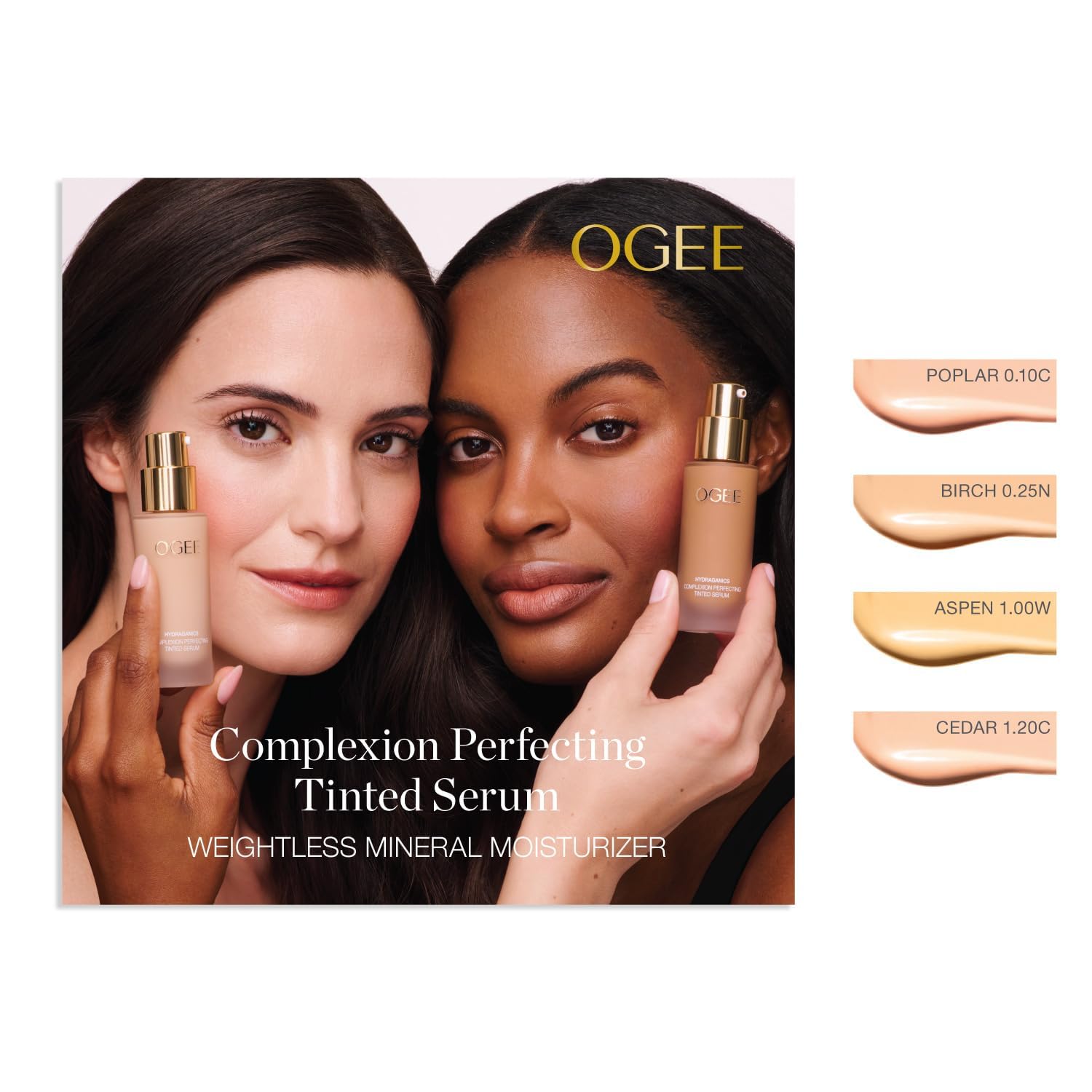 Ogee ingredients label close-up showing botanical actives and benefits