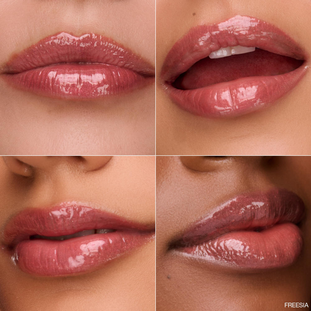 Ogee on lips model application showing plumping effect and natural glow