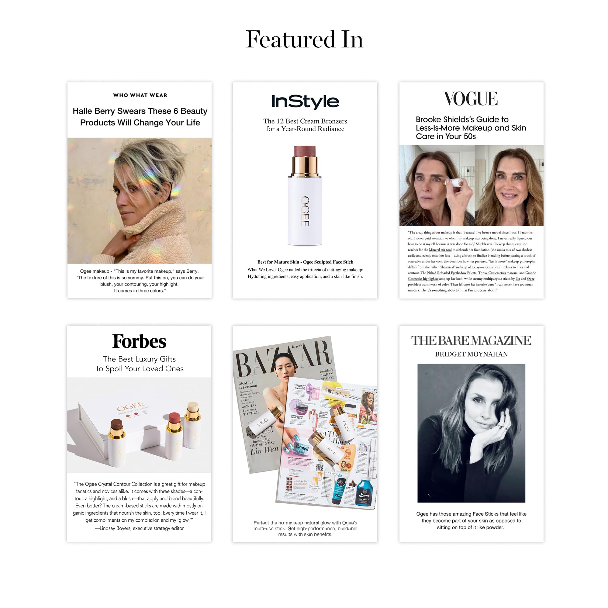 Lifestyle view of Ogee Moonstone in a makeup bag suggesting everyday use and portability