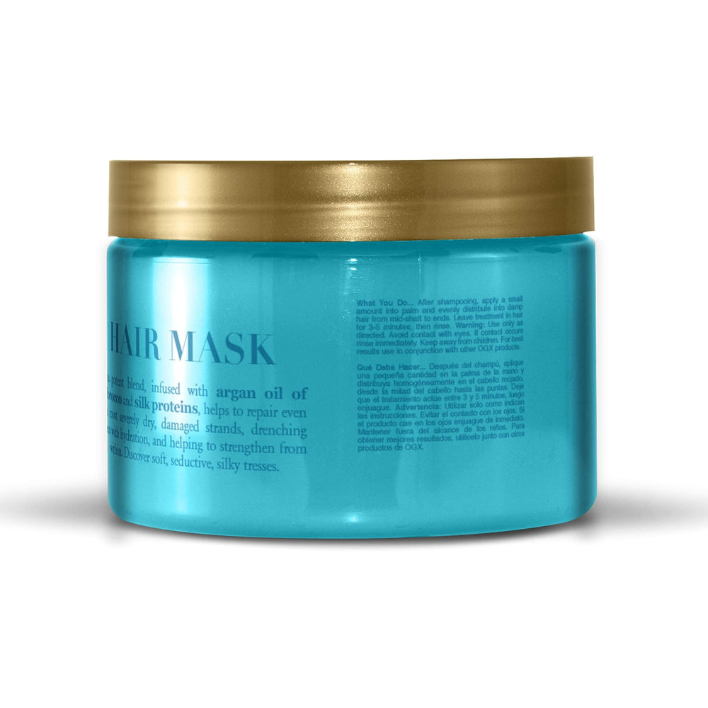 OGX hair mask being applied to wet hair for intense conditioning