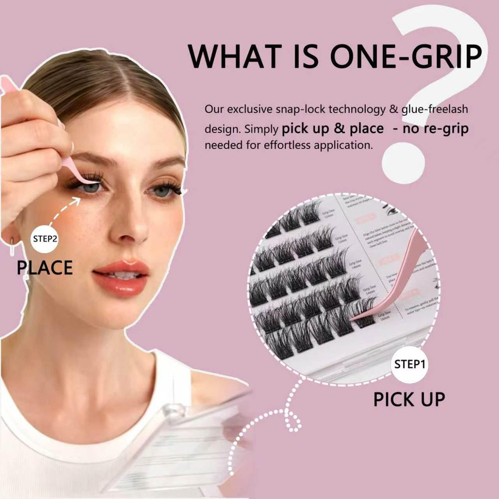 O'HELEN before-and-after eye comparison showing natural enhanced lashes