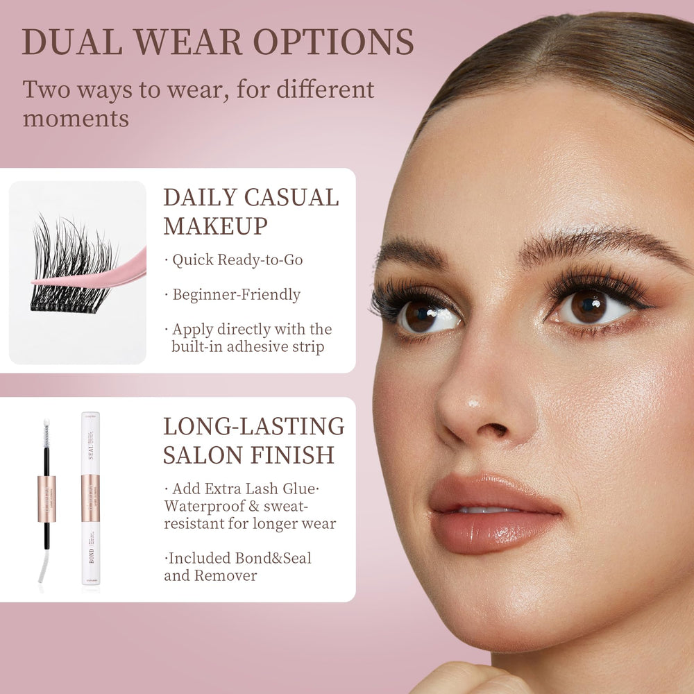 O'HELEN applied lashes on model showing natural 3D fluffy enhancement