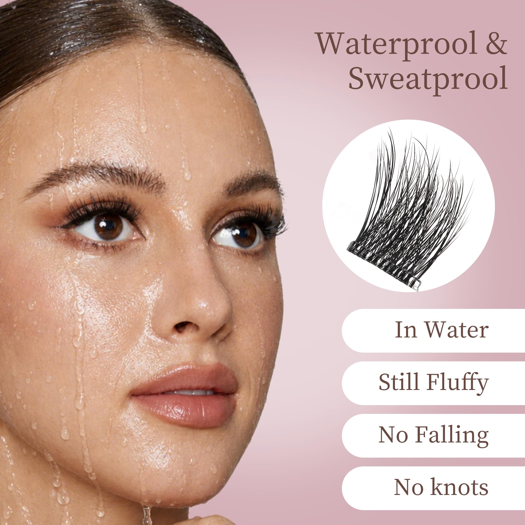 O'HELEN invisible clear band detail blending seamlessly with lashes