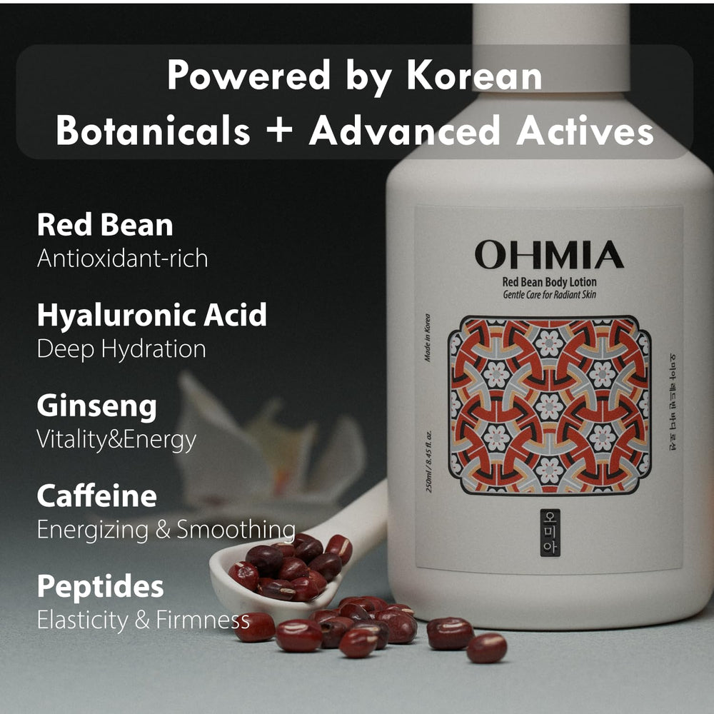 OHMIA lotion applied on arm demonstrating instant hydration
