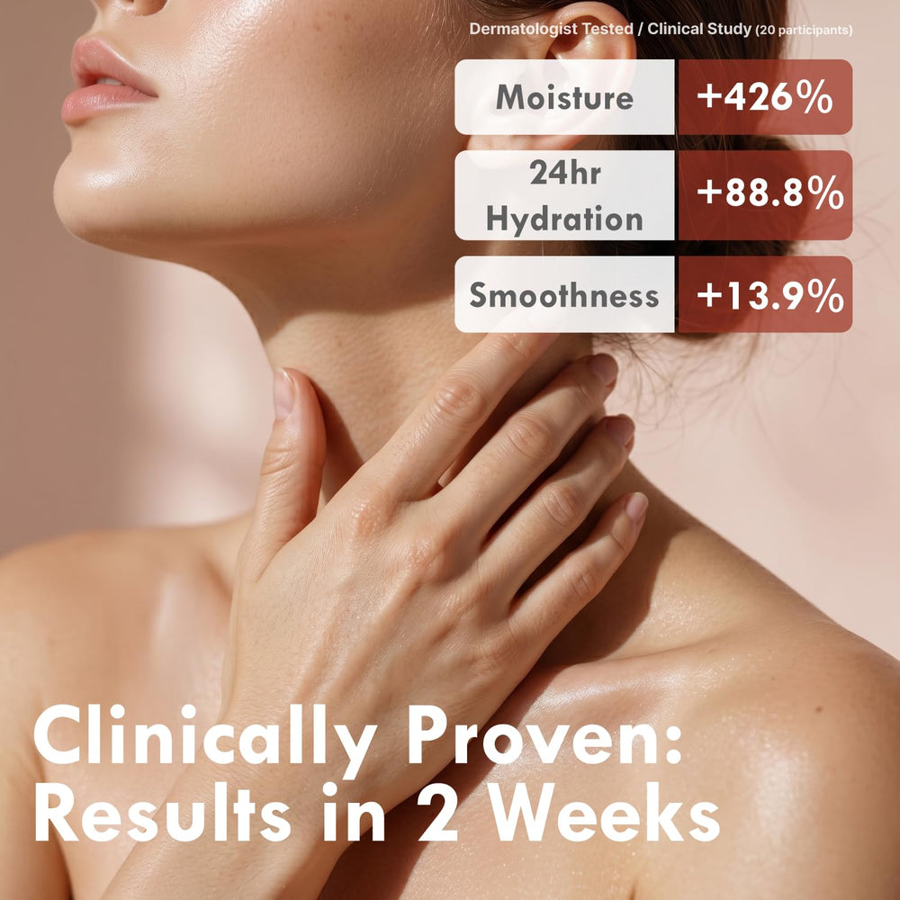 OHMIA bottle with red bean and peptides ingredient visuals