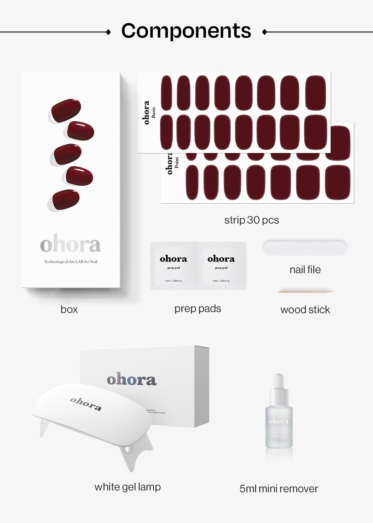 ohora gel strips applied on hand showing neat salon-quality look benefit