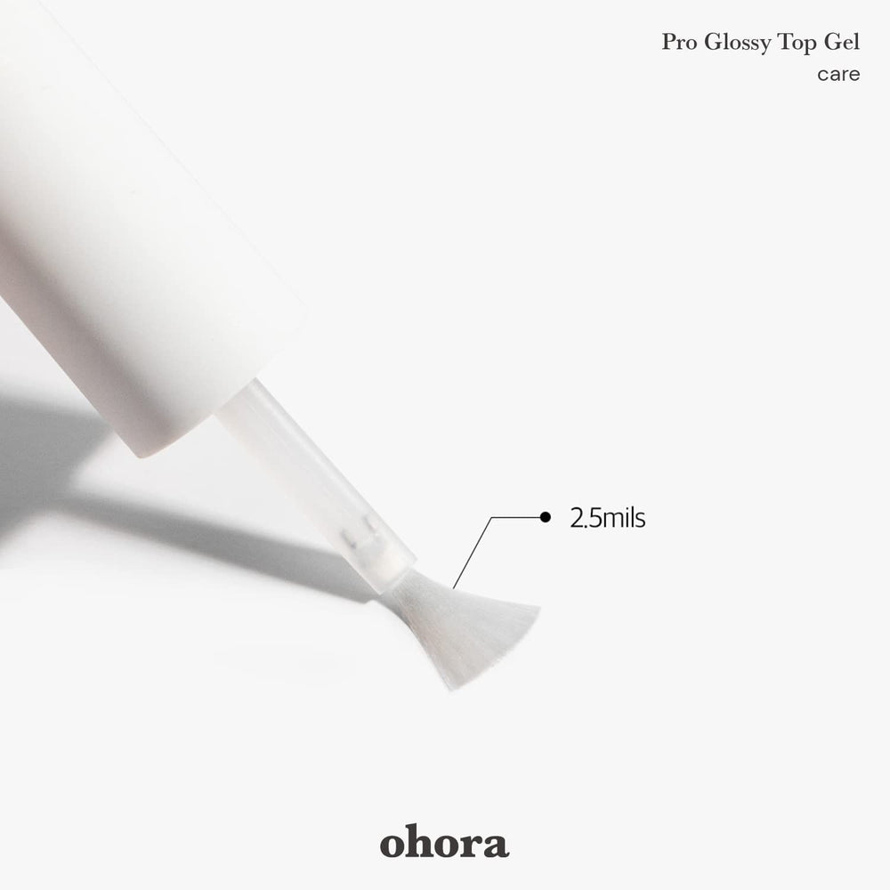 ohora close-up of gel surface highlighting smooth glossy finish benefit