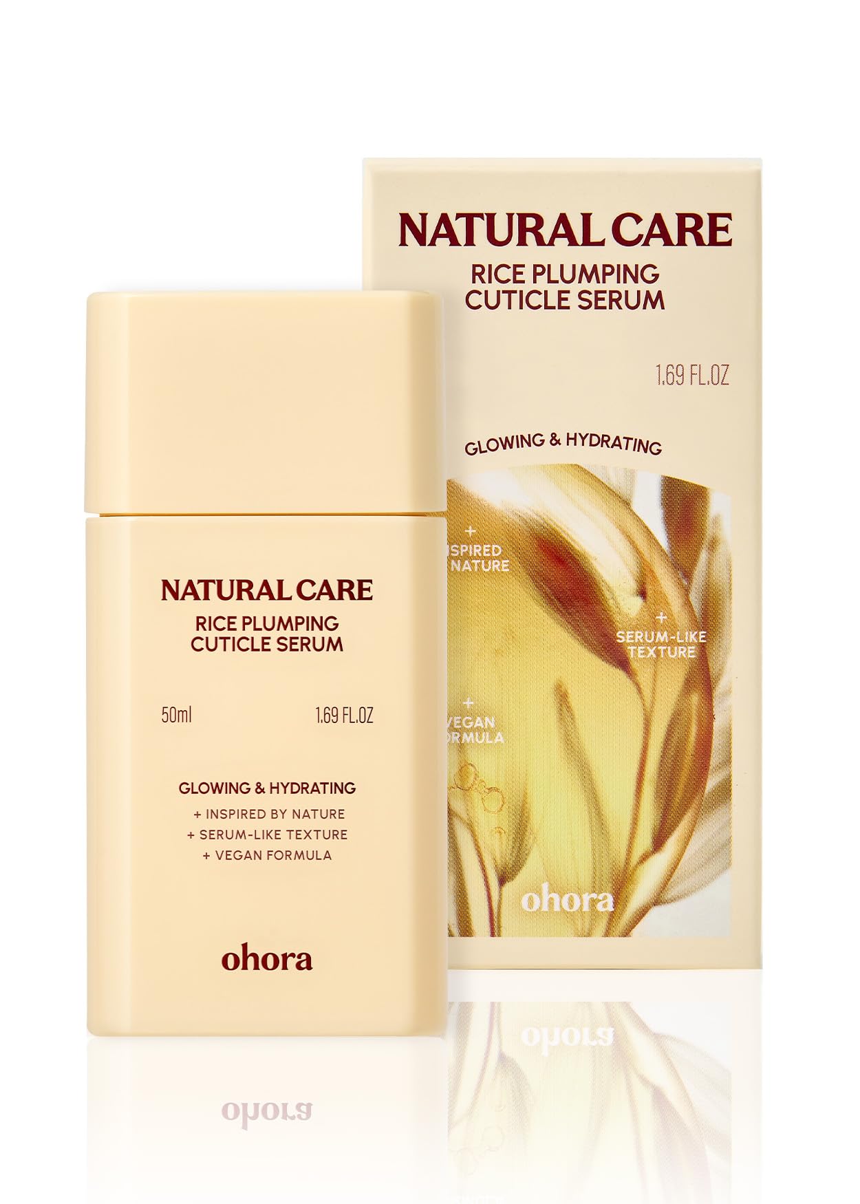 ohora front packaging showing bottle and box, clear branding and benefit