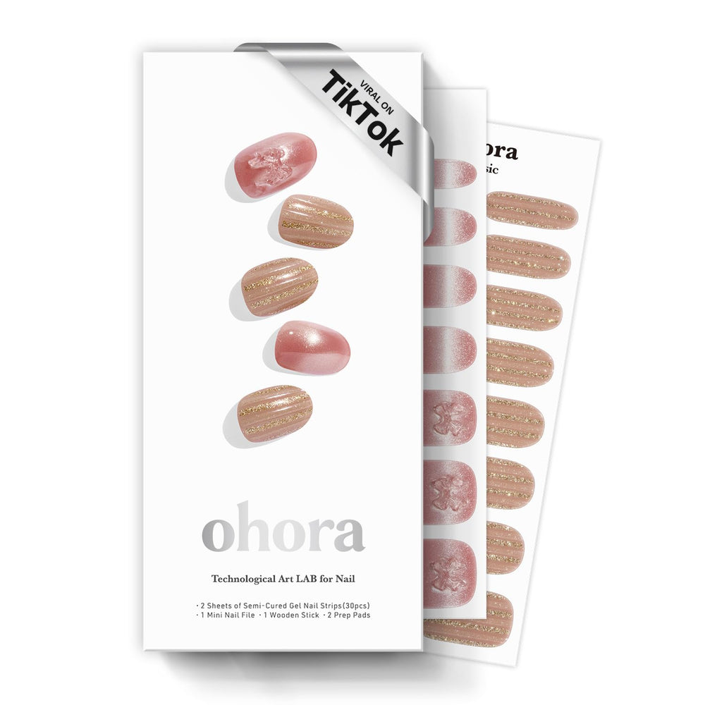 ohora front packaging showing kit contents and gold glitter design