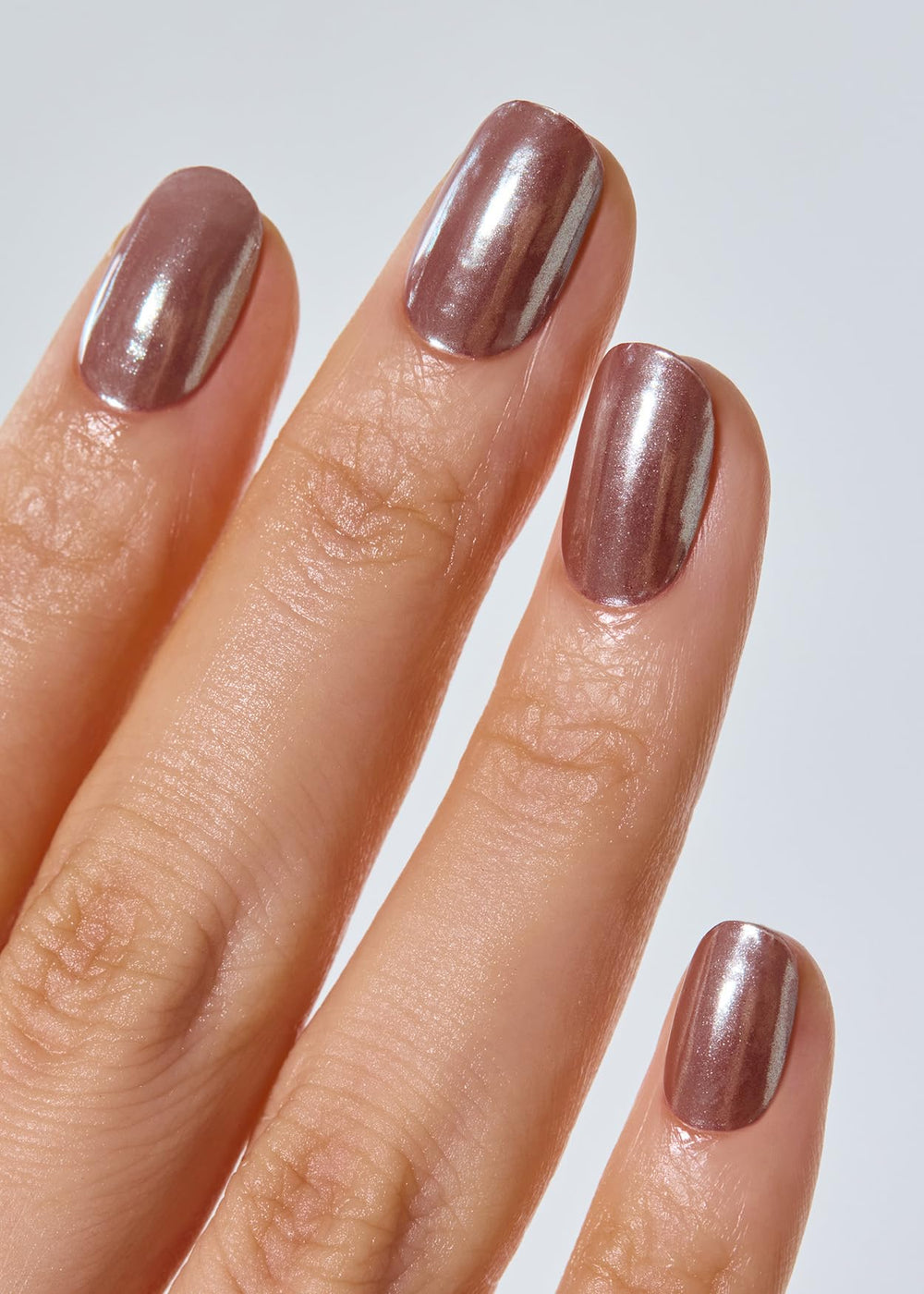 ohora close-up of brown chrome strip texture highlighting mirror shine