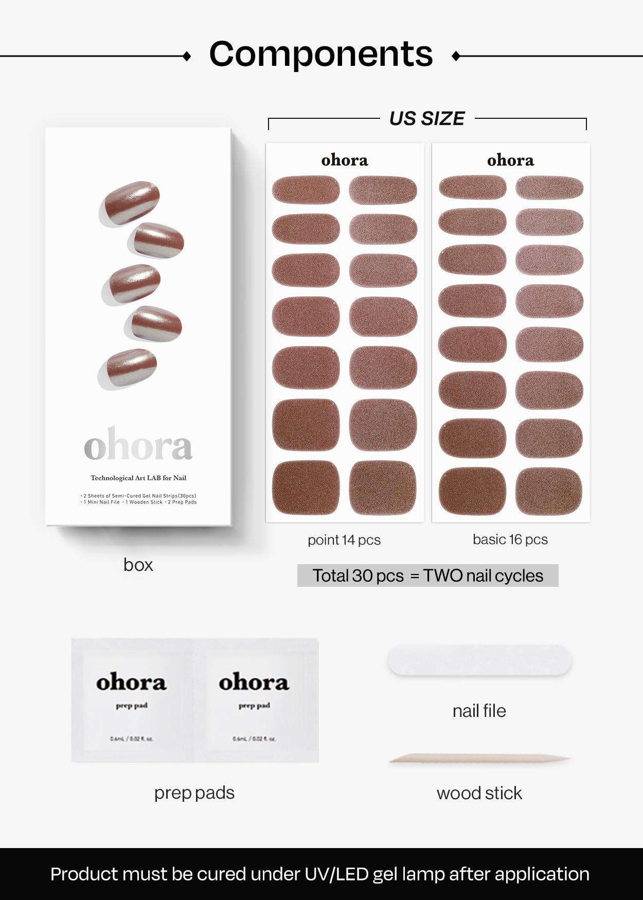 ohora strips curing under gel lamp for stronger adhesion and durability