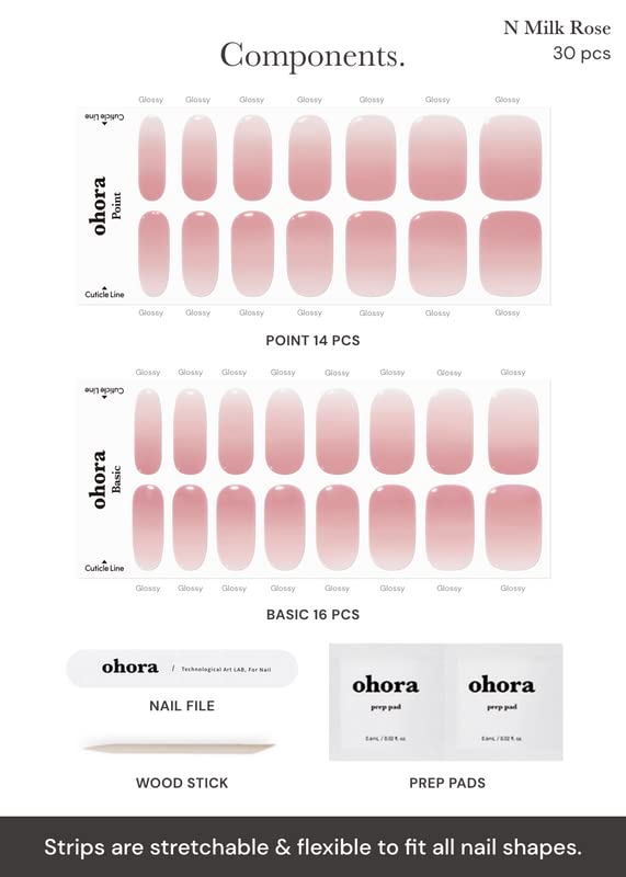 ohora array of different strip sizes demonstrating perfect fit for varied nails