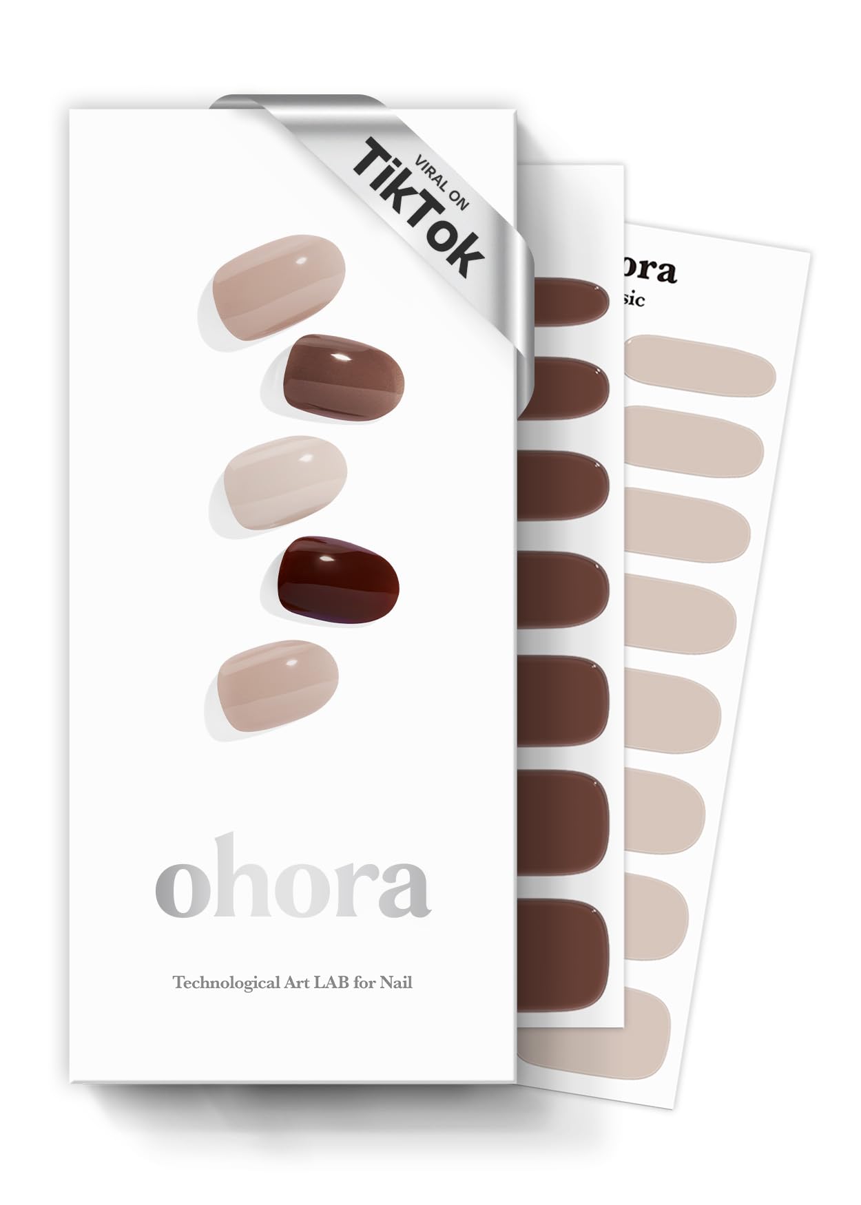 ohora front packaging showing brown beige strips and contents for instant appeal