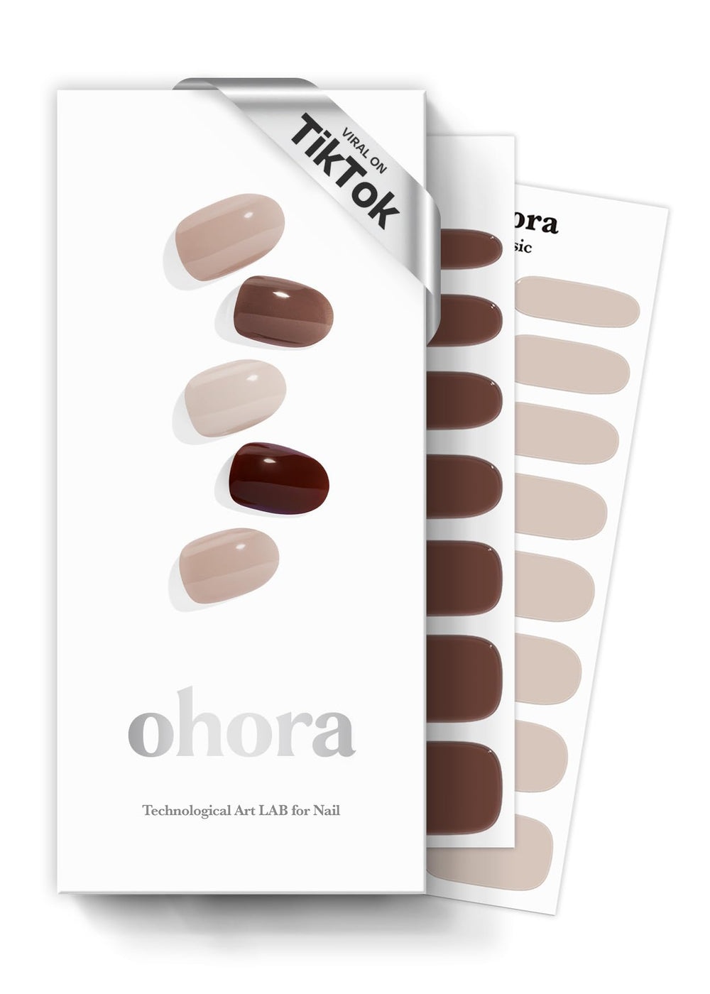 ohora front packaging showing brown beige strips and contents for instant appeal