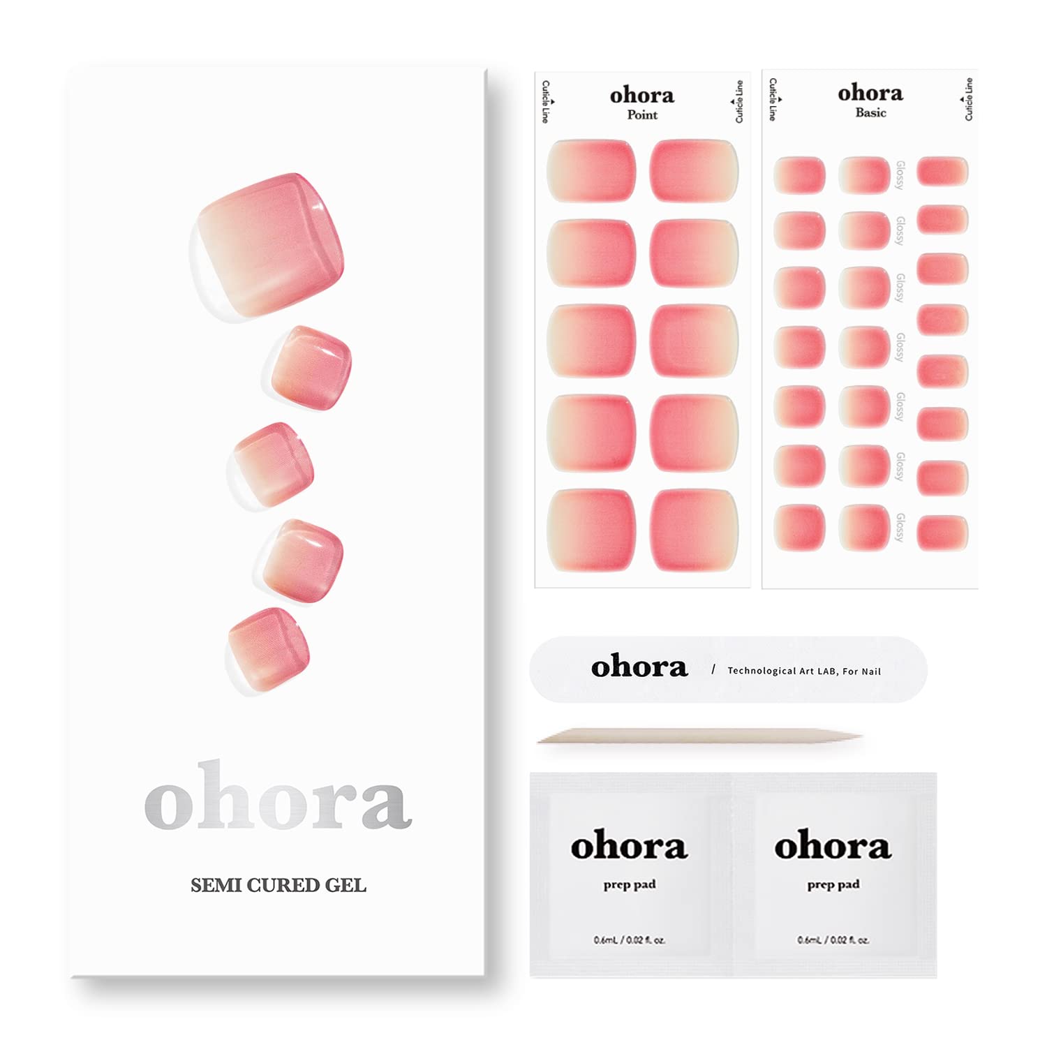 ohora size selection with strips next to a ruler for fit accuracy