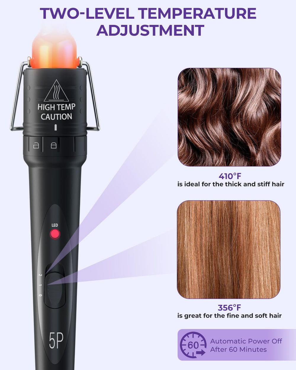 Ohuhu heat-resistant glove and clips accessories included for safe styling