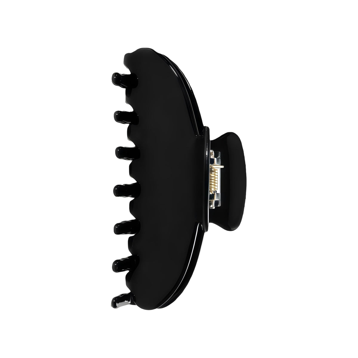 OideGuiing front view of black claw clip showing sleek finish and strong hold