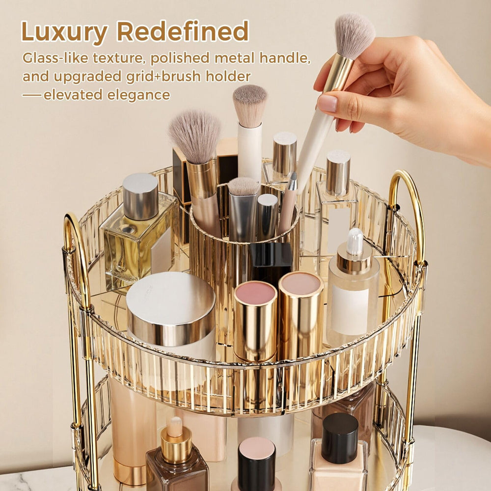 Oifecsie lifestyle vanity countertop display organizing cosmetics and perfumes neatly